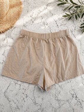 Shade & Shore Target Beige Linen Blend Shorts XS Coastal Beachy Lightweight